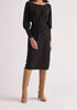 Paisie Balloon Sleeve Knitted Dress in Black